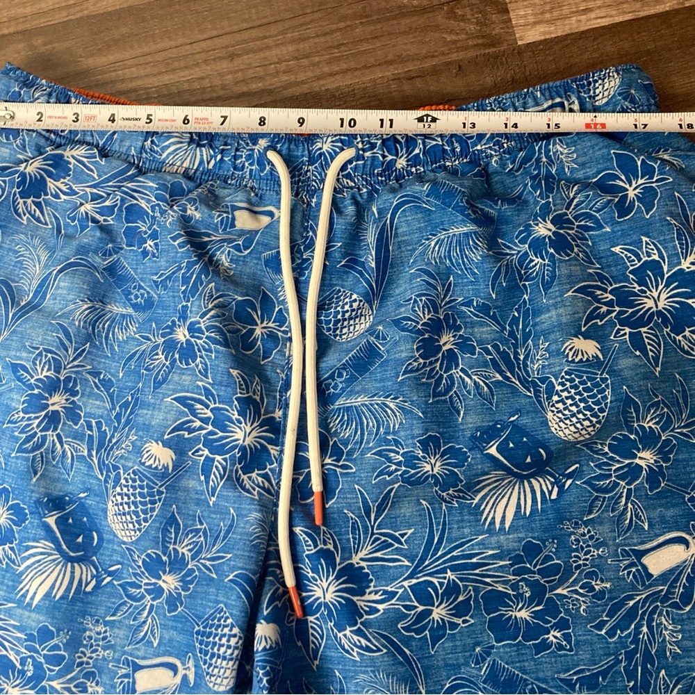 Tommy Bahama Men’s Blue/Orange Swim Trunks Nautical Design Hawaiian Tropical LG - Picture 9 of 13